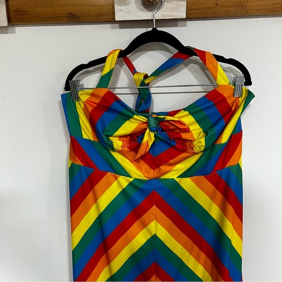 ModCloth It’s Only Bright Rainbow Halter Dress - Picture 5 of 13